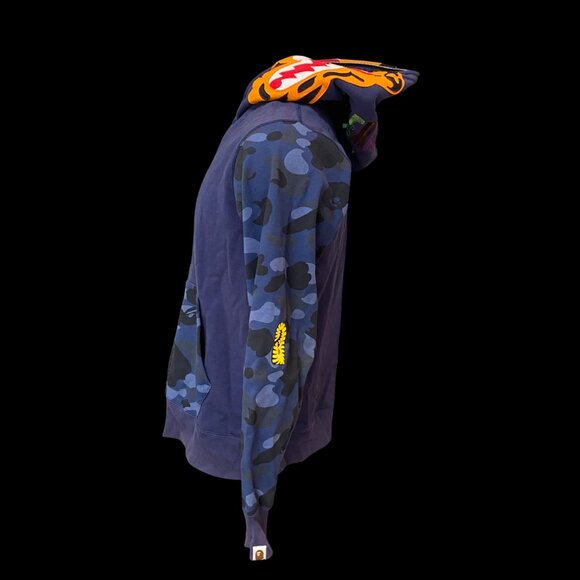 Bape Blue Bape Camo Tiger FUNTHERA MILITIA Sz L A Bathing Ape authentic Japan - Picture 5 of 8